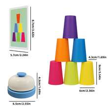 The Colorful Multi-Color Stacking Cup Set Features A Fun And Practical Style, Smooth And Burr-Free Material, And A Combination Of Multi-Color Stacking Cup Shapes. The Details Are Adapted To The Quick Stacking Operation (Helping To Improve Thinking And Reaction). It Combines Children's Intelligence Development, Logical Thinking Training - Multicolor - View 11