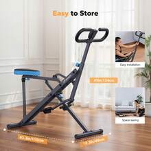 MERACH Squat Machine, 2 In 1 Squat Rowing Machine, Easy Setup & Foldable Exercise Equipment, Glute Trainer Machine, Glutes & Leg Home Workout Machine - 灰色 - 查看 9