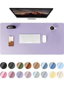 1 Peça Protetor de Mesa de Couro, Tapete de Mesa de Escritório, Mouse Pad Grande, Bloco de Notas de Couro PU Antiderrapante, Pad para Laptop, Descanso de Copo, Tapete de Mesa, Bloco de Escrita à Prova d'Água para Escritório e Casa, Proteção Ambiental e Proteção Ocular, Tamanho Grande - Multicolorido - Visão 88