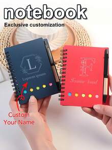 Cuaderno personalizado + Juego de bolígrafo, Juego de cuaderno y bolígrafo, Regalo para nuevo trabajo o maestro, Suministros de oficina, Regalo de papelería, Cuaderno de viaje, Para la familia - Juego de cuaderno y bolígrafo multicolor - Ver 12