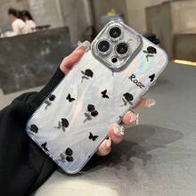 Funda para teléfono (1 unidad) con degradado de gasa multicolor, tecnología IMD Laser. Compatible con todas las series 16/15/14/13/12/11, 13/14 Pro/15 Plus/16 Pro. Incluye protector de lente. Diseño híbrido clásico a prueba de golpes. - Colores mixtos 1 - Ver 6