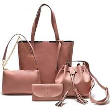Women's Bag Kit 4 Pieces Crossbody Bag + Party Bag + Everyday Bag + Wallet Great Value For Money Party - Baby Pink - View 1