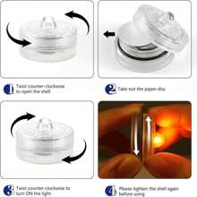 Mini Submersible LED Light, 24pcs Red Waterproof Flameless Candles Tealights, Underwater Batteery Powered Tea Lights For Wedding Home Vase Festival Party Decoration