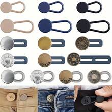 6/16/24pcs Waist Extender Button, Detachable Jeans Waist Adjustment Clips, No Sewing Elastic Stretch Waistband Buckle