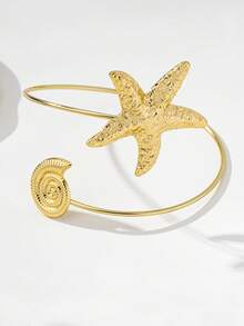 1pc Minimalist Fashion Versatile Ocean Style Starfish Armband - Yellow Gold - View 4