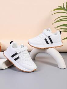 1 pereche de pantofi sport pentru copii, cu fund moale, durabili, cu cârlig și buclă din PU, antiderapanți, impermeabili, cu fund plat, potriviți pentru toate anotimpurile