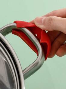 4 Stücke Silikon Topfgriff Abdeckungen - hitzebeständiger rutschfester Griff für Gusseisen Pfannen/Woks - rote Schutzhüllen (3x0,8 Zoll)