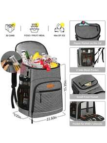 1pc Cooler Backpack Insulated Leakproof Waterproof Backpack Cooler Bag 30 Cans, Large Capacity Lightweight Travel Camping Beach Backpack Cooler Ice Chest For Men And Women Bag For School School Accessories School Stuff - Multicolor - View 8