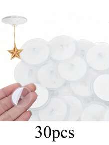 10/100pcs Mini Transparent Adhesive Hooks, Seamless Hanging Flag Hooks For Christmas Party, Wall Storage Hooks, Party Decor Accessories, DIY Home Decor Hanging Hooks, Ceiling Hooks