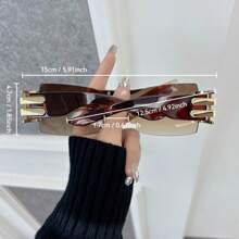 1 pieza Gafas de moda sin montura clásicas, estilo cuadrado retro casual para hombres y mujeres, con forma envolvente personalizada