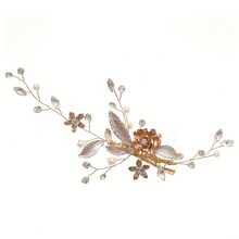1 pieza Pinza de pelo de vidrio con diseño floral elegante, accesorio de pelo para novia y boda, para todas las temporadas - color - Ver 11