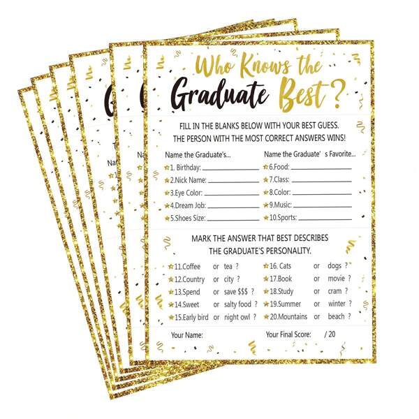"Who Knows Graduates Best?" "Graduation Anniversary Game Card" - Graduation Anniversary, Game, Suitable For Various Occasions Such As Graduation Ceremonies, Birthday Parties, Family Gatherings, Etc.