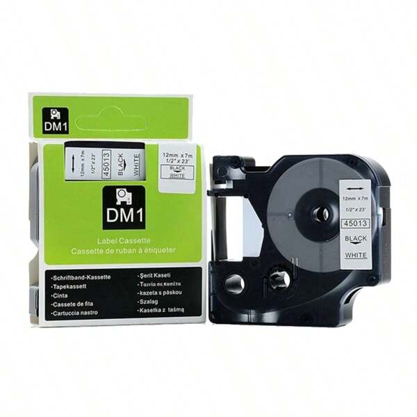 2 Packs Compatible Label Tape For Dymo D1 45013 A45013 S0720530 Black On White 12mm (1/2 Inch) X 7m, Replacement For Dymo LabelManager 160 210D 220P 260P 280 360D 420P Wireless PnP