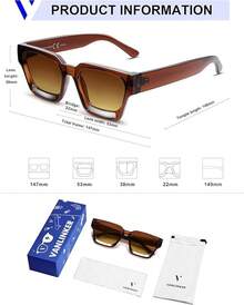 Thick Square  Retro Chunky Rectangle  Protection - C3.8 - Brown / Gradient Brown - View 3