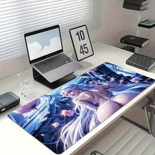 Anime Girl Design Washable Mouse Pad, Non-Slip Rubber Gaming Desk, High Definition Print, Durable Stitched Edges, Office, Study, And Gaming - Friends - 11,81x27,56in - Xem 2