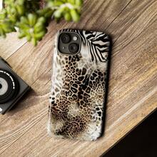 Animal Print Cheetah Zebra Tiger Phone Case Retro Design, Aesthetic Phone Cover For IPhone 16 Pro Max, , Pixel - 白色 - 查看 4