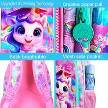 Backpack, 13" Girls Bookbag With Lunch Box, Kids School Backpacks Set For Elementary Preschool Kindergarten- Unicorn - Backpack - View 4