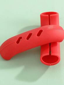 4 Stücke Silikon Topfgriff Abdeckungen - hitzebeständiger rutschfester Griff für Gusseisen Pfannen/Woks - rote Schutzhüllen (3x0,8 Zoll)