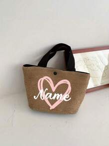 1pc Customizable Bohemian Style Large Woven Tote Bag, Customize Roomy Black White Handbag For Beach, Camping Outdoors, Fabric With Magnetic Closure, Ideal For Women's Adventure, Beach Bag, For Commuting, School And Shopping, Convenient For Outdoor Use, Teacher Gift, Perfect Choice For Vacation And Festival, Thanksgiving Gifts, Best Teacher, Middle School Students, High School Senior High School Students, College Students, University Students, Freshman, Sophomore, Underclassmen