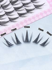 100 件/包 10-12 毫米浓密迷人的自然向日葵假睫毛，易于粘贴，适合初学者睫毛簇、睫毛簇、单根睫毛、睫毛、假睫毛 - C - 查看 4