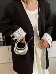 Exquisite And Fashionable Mini Handbag, Women's New Fashionable Multifunctional Acrylic Dining Bag, High-End And Fashionable Crossbody Bag - Silver - View 5