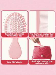 2 Stücke Mini Makronen Kissen Kamm - antistatische Kopfhautmassage Bürste mit Gummiborsten, 4 helle Farben, reisefreundliches Knoten lösendes und Styling Tool, geeignet für normales Haar, das perfekte Geschenk für ein Mädchen