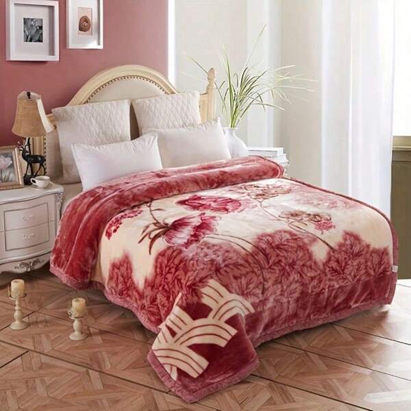 1 pezzo Lussuosa coperta beige ultrasoft in raschel, traspirante e confortevole, adatta per molteplici occasioni, può essere usata come regalo