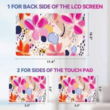 Laptop Skin Sticker Decal, 17 17.3inch Laptop Netbook PC Notebook Universal Vinyl Reusable Skin Sticker Cover Personalized Art Case Protector, Flower Abstract,7367847 - 墨綠色 - 查看 8