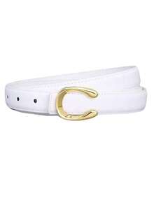 2026新款时尚设计女士真皮腰带，百搭牛仔裤腰带，简约黑色休闲裤腰带 - 彩色 - 查看 5