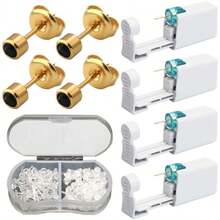 5pcs Ear Piercing Kit With Plastic Earrings For Ear Infection,Disposable Ear Piercing Gun Built-In Earrings Stud