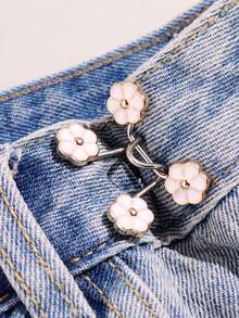 1 件金属时尚蛇皮纹理可调节腰带，可拆卸装饰，适用于裤子和裙子，防滑，适合夏季休闲穿着，可作为礼物 - 白色 - 查看 1