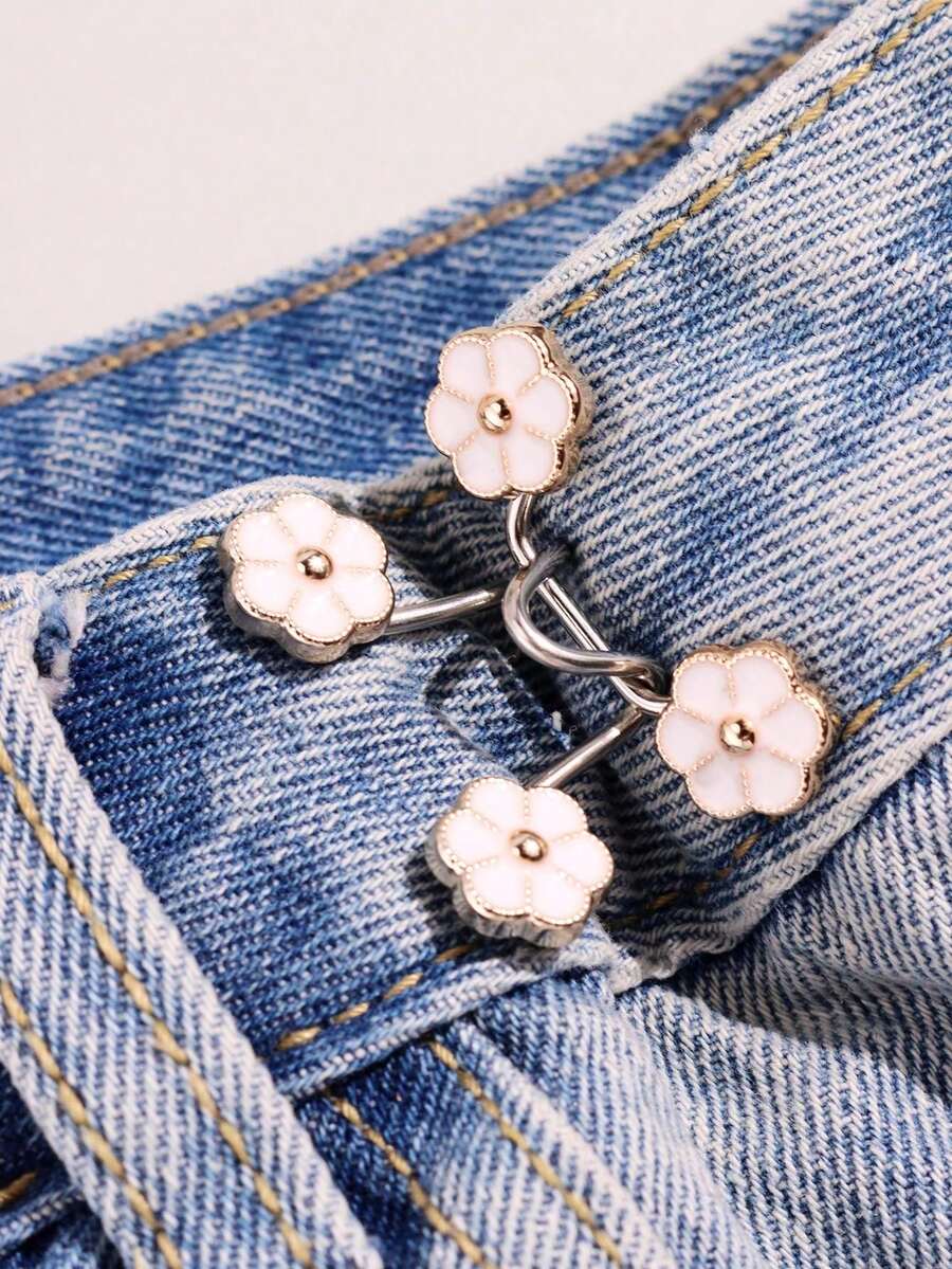 1 件金属时尚蛇皮纹理可调节腰带，可拆卸装饰，适用于裤子和裙子，防滑，适合夏季休闲穿着，可作为礼物 - 白色 - 查看 1