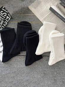 40pcs/30pcs Unisex Mid-Calf Sports Socks, White Odor-Resistant Moisture-Wicking Thick Socks For Comfortable Daily Wear, Suitable For Couples, Casual, Cute, Girls, Autumn/Winter & Spring/Autumn, With Mesh Details, Ventilation Holes, Moisture-Wicking, Soft & Smooth, Suitable For Holidays, Sports, Casual, Business Etc, Can Be Worn Year-Round, 20pcs/18pcs/12pcs/10pcs/8pcs/6pcs/4pcs/2pcs - Multicolor - View 2