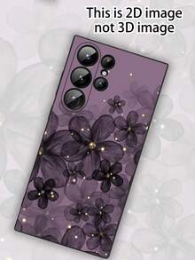 قطعة واحدة من غطاء حماية الهاتف المضاد للسقوط والانزلاق بتصميم زهرة بنفسجية متوافق مع Galaxy A04e/A05s/A13/A14/A15/A34/A35/A50/A52/A53/A54/S21/S22/S23/S24/S25/S25Ultra