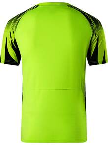 jeansian 1pc Men's Yellow-Green Slim Fit Athletic Shirt, Short Sleeve, Breathable Fabric For Tennis, Golf, Bowling, Running, LSL229 - Green - View 4