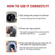 1 st benmassageapparat, justerbar värme- och vibrationsmassageapparat för knä, 4 temperatur- och 3 intensitetsnivåer, lämplig för knä, axel, armbåge - Multifärgad - Visa 6