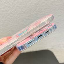 Funda de teléfono con diseño divertido de conejo rosa compatible para iPhone 15 16 Pro Max/14 Pro/11/12 Pro/13 Pro, con función de protección contra caídas