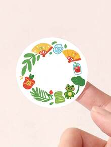 24/48/96/192/480/720张/套圆形创意定制贴纸，可爱青蛙、荷叶、蝴蝶图案，个性化贴纸可定制文字，派对装饰，礼品包装，适合送给朋友