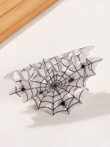 1 Pezzo Fermaglio per capelli stile Y2K a ragnatela di Ognissanti - Con stampa di ragno, di grandi dimensioni - Antiscivolo, accessorio per capelli di moda per Ognissanti, ottima scelta come regalo per le vacanze, fermagli eleganti, accessori per la scuola e il college, autunno e inverno, per outfit da vacanza per donna