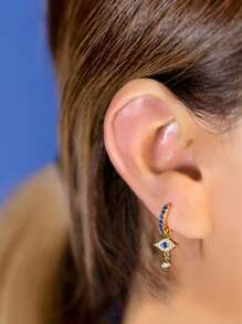 1 pieza Pendiente de plata de ley 925 con circonita de color piedra lunar para mujer, pendiente vintage, accesorio de regalo para ella, para boda, fiesta o regreso a clases