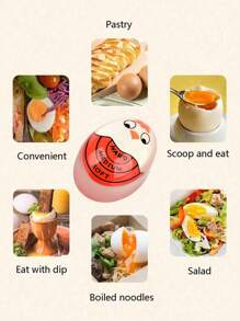 1 件可重复使用的可爱鸡蛋计时器、煮鸡蛋计时器、硬鸡蛋计时器和软鸡蛋计时器、带灵敏指示器的变色鸡蛋计时器、家庭厨房早餐工具、厨房小工具、厨房配件、厨房用品（黄色、红色）