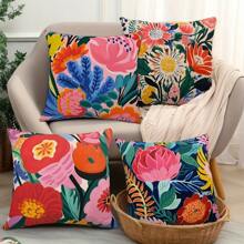4 piezas de Fundas de almohada decorativa de estilo abstracto y bohemio, de una sola cara, adecuadas para el porche, terraza, sofá, sala de estar, exterior, sin relleno incluido
