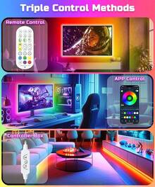 LED TV Backlight, 16.4ft RGBIC TV Backlight For 55-70 Inch TV, Smart LED Light For TV With Bluetooth APP And Remote Control, Color Changing Colorful LED Light, Music Sync Function, 99+ Scene Modes - 13.1ft for 43-55" TV - View 7