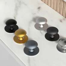 5 包自粘式橱柜把手，无需钻孔自粘式抽屉把手，粘贴式厨柜不锈钢拉手，适用于窗户、衣柜、梳妆台、碗橱、壁橱 - 彩色 - 查看 6