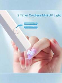 Movcle Nail Polish Curing Lamps Handheld UV/LED 180mAh Battery Pack Hybrid Light For Gel Nails, Mini Nail Lamp, Portable Cordless Rechargeable, Fast Curing - Pink - View 6