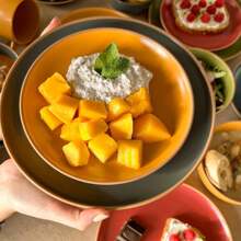 Mora Ceramic Artisan Matte Plates Set, 7.8 In - Set Of 6 - The Dessert, Salad, Appetizer, Small Dinner Etc Plate. Microwave, Oven, And Dishwasher Safe, Scratch Resistant. Kitchen Porcelain Dish,7683994 - 青碧色 - 查看 8