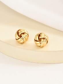 Eleganckie kolczyki z węzłem, 1 para