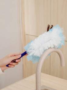 10er Pack elektrostatische Staubsaugerdüsen - Einweg-Reinigungspads für Möbel/Jalousien/Ventilatoren - Einschließlich ausziehbarer Griff (Blau)