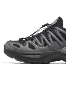 CAMEL CROWN 男士徒步鞋，夏季透气防滑户外鞋，休闲徒步鞋 - 黑銀/黑色 - 查看 2