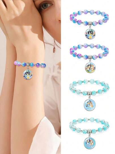 Bluey 1Pc Blueys Dogs And Bingo Family Anime Bracelet Kawaii Wristband Fashionable Party Favor Gift Give Away Decorative Accessories Collection Gifts